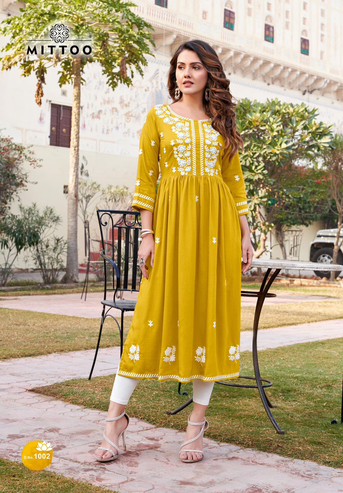Paaneri By Mittoo Naira Cut Rayon Slub Embroidery Designer Kurtis Wholesale Online
